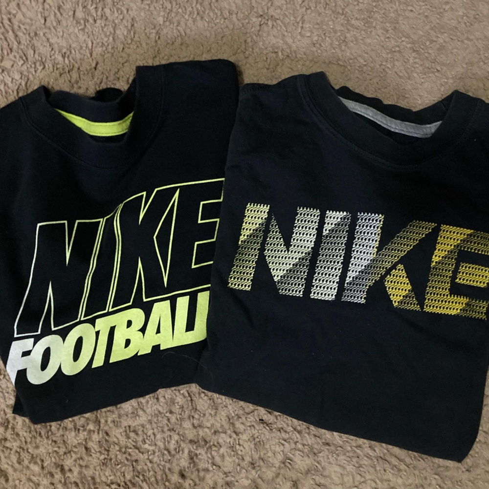 Two Nike boys t-shirts.  Boys size M and S.
